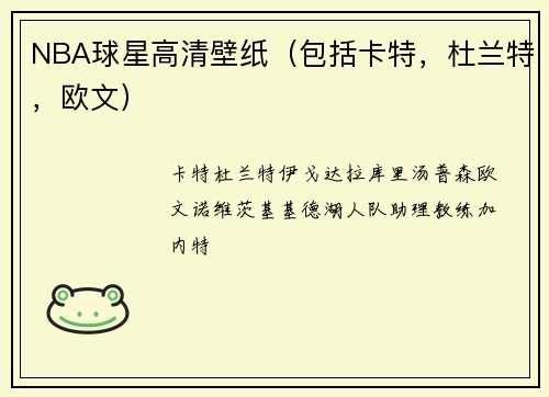 NBA球星高清壁纸（包括卡特，杜兰特，欧文）